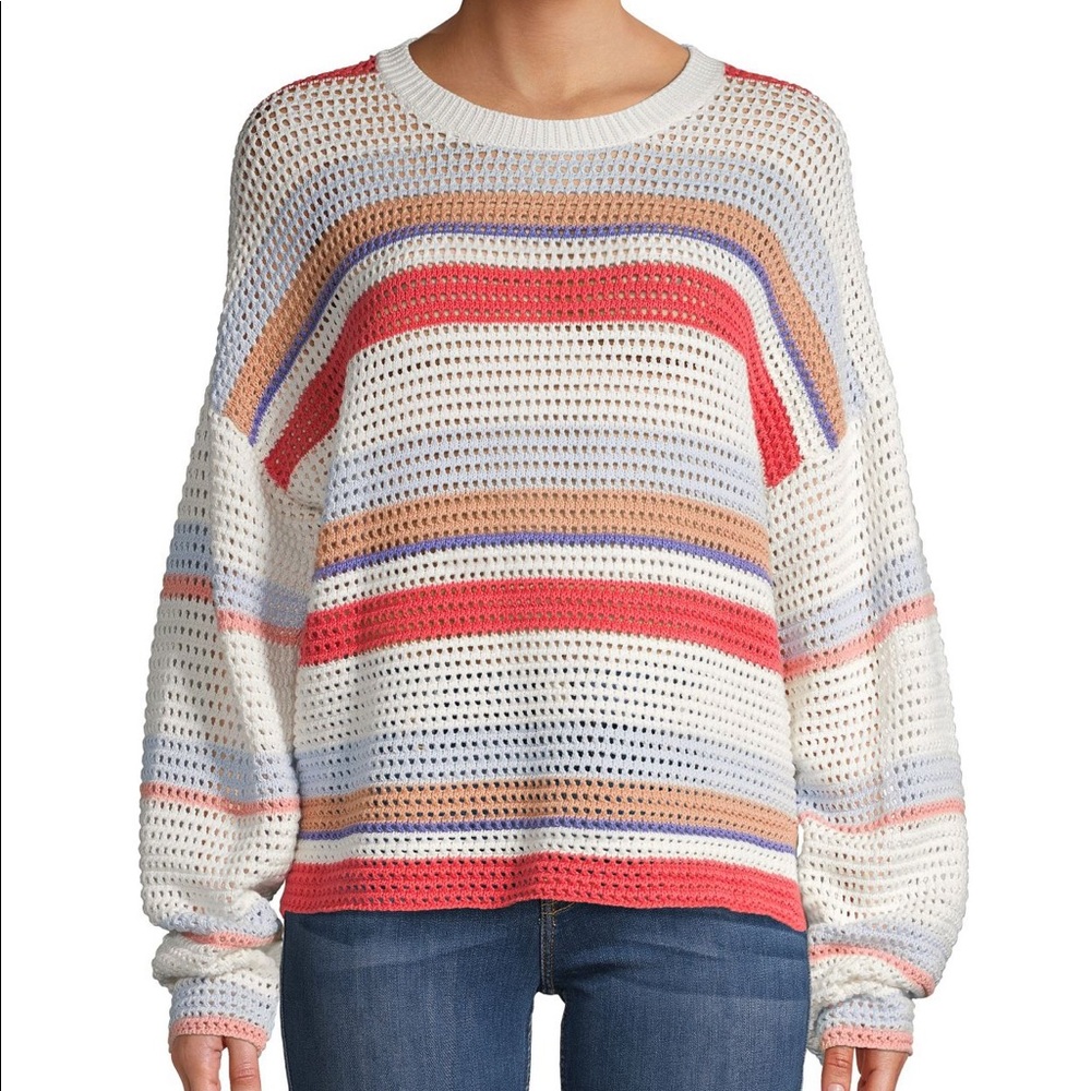 Joie Color Block Perforated Sweater